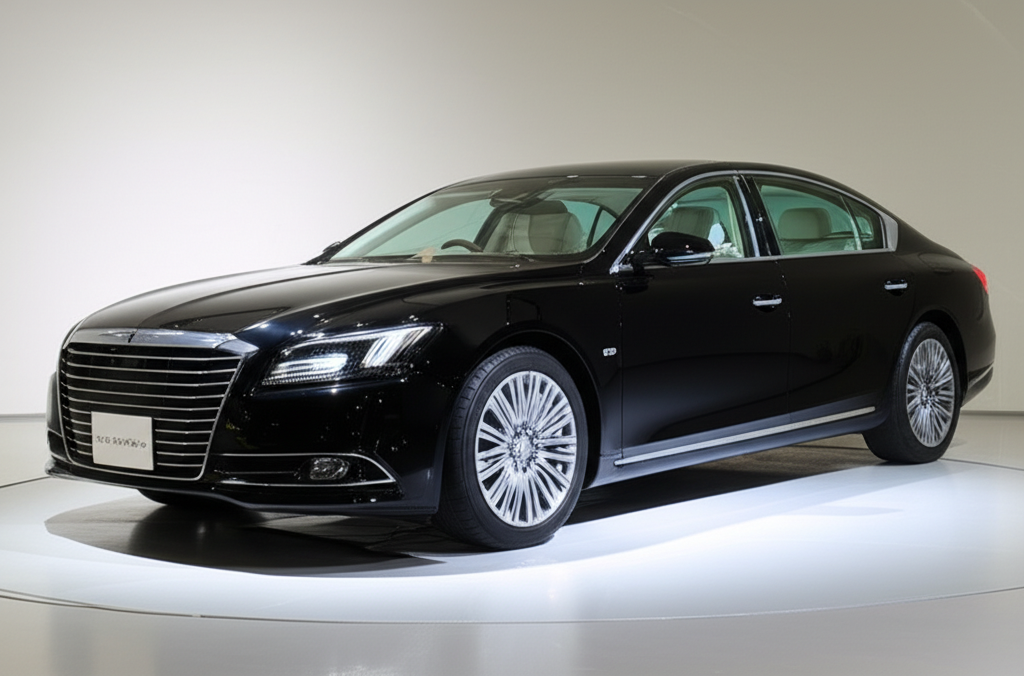 ショールームに置かれた高級セダン